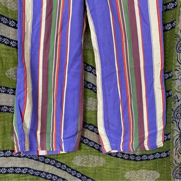 Free People La Paz Slim Crop Multicolored Striped Pants Size 6 - Picture 5 of 16
